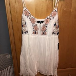 Lulu’s Daisy Petal Pickin’ Ivory Embroidered Dress